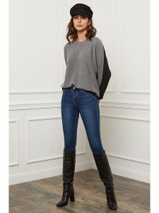 Joséfine Sweter "Aladin" w kolorze szaro-czarnym rozmiar: XL. Czarne swetry oversize Joséfine, xl, bez wzorów, z kaszmiru, bez ramiączek. Za 188,85 zł.