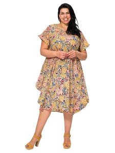 Aller Simplement Sukienka ze wzorem rozmiar: 54-58. Sukienki Aller Simplement, bez wzorów, z bawełny, klasyczne, bez kołnierzyka, bez ramiączek, midi. Za 100,99 zł.