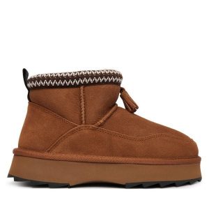 Śniegowce EMU Australia. Brązowe buty zimowe EMU Australia, bez obcasa, bez zapięcia. Za 734,99 zł.