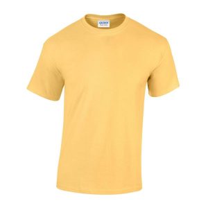 Ciężka Bawełniana Koszulka Unisex Dla Dorosłych. Żółte bluzki GILDAN, m, bez wzorów, z bawełny, sportowe, bez kołnierzyka, bez ramiączek. Za 30,99 zł.