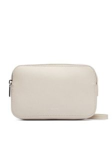 Calvin Klein Torebka Foil Logo Elongated Camera Bag LV04F3276G Kremowy. Białe listonoszki Calvin Klein, bez wzorów, ze skóry, bez dodatków. Za 409,99 zł.