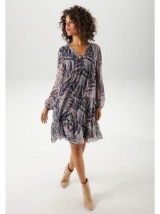 Aniston Sukienka ze wzorem rozmiar: 46. Sukienki Aniston, bez wzorów, bez kołnierzyka, bez ramiączek, mini. Za 108,95 zł.