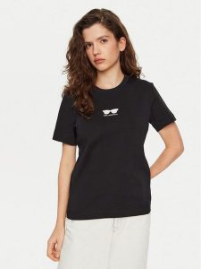 KARL LAGERFELD T-Shirt A1W17021 Czarny Regular Fit. Czarne t-shirty KARL LAGERFELD, s, bez wzorów, z bawełny, bez kołnierzyka, bez ramiączek. Za 219,99 zł.