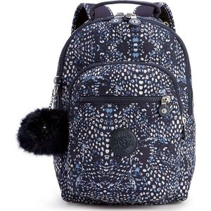 Plecak "Clas Seoul" w kolorze granatowo-białym - 26 x 34,5 x 13 cm. Plecaki marki Kipling. W wyprzedaży za 128,95 zł.