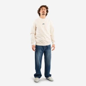 Bluza skaterska z kolekcji Roos Zwetsloot, beżowa, niebarwiona. Białe bluzy DECATHLON, m, bez wzorów, z bawełny, bez kaptura. W wyprzedaży za 39,99 zł.