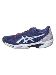 Asics Buty "Solution Speed FF 2 Clay" w kolorze granatowo-błękitnym do tenisa rozmiar: 36. Niebieskie buty sportowe ASICS, bez wzorów, bez zapięcia, tenisowe. Za 193,24 zł.