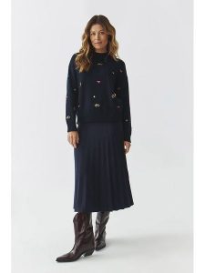 TATUUM Spódnica w kolorze granatowym rozmiar: S. Niebieskie spódnice Tatuum, s, bez wzorów, midi. Za 148,26 zł.