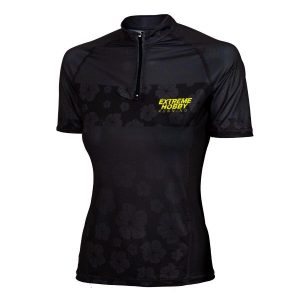 Koszulka biegowa damska z zamkiem i krótkim rękawem EXTREME HOBBY FLOWERS. Szare bluzki EXTREME HOBBY, xl, bez wzorów, z elastanu, sportowe, bez kołnierzyka, bez ramiączek. Za 169,00 zł.