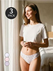Bawełniane stringi typu tanga 3 pack - wielobarwny. Czerwone stringi Sinsay, bez wzorów, z bawełny. Za 22,99 zł.