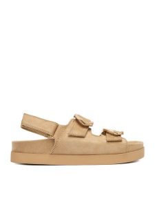 DeeZee Sandały CEO-SG19779-1 Beżowy. Brązowe sandały DeeZee, bez wzorów, z materiału, bez obcasa, na płaskiej podeszwie, bez zapięcia. Za 149,99 zł.