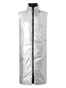 TicketWOMAN Kamizelka "Kristine" w kolorze srebrnym rozmiar: 38. Szare kamizelki TicketWOMAN, bez wzorów, bez kołnierzyka, bez ramiączek, bez kaptura. Za 274,99 zł.