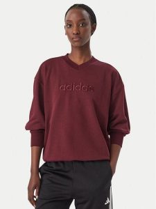 Adidas Bluza Seasonal Essentials Satin V-Neck KS7925 Bordowy Regular Fit. Czerwone bluzy ADIDAS, m, bez wzorów, z syntetyku, bez kaptura. Za 238,99 zł.