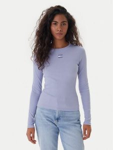 Tommy Jeans Bluzka DW0DW20178 Niebieski Slim Fit. Niebieskie bluzki Tommy Jeans, xxs, bez wzorów, z bawełny, bez kołnierzyka, bez ramiączek. Za 189,99 zł.