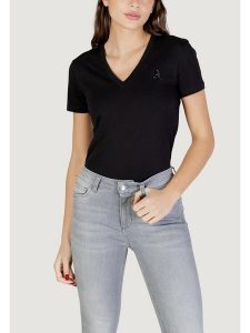 Armani Exchange T-Shirt XW002330 AF10356 UC001 Czarny Regular Fit. Czarne t-shirty Armani Exchange, l, bez wzorów, z bawełny, bez kołnierzyka, bez ramiączek. Za 279,99 zł.