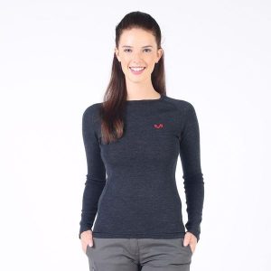 Alize - damska koszulka termoaktywna 100% merino (195 g/m²). Szare koszule nocne WOOLONA, bez wzorów, z wełny, bez ramiączek. W wyprzedaży za 297,00 zł.