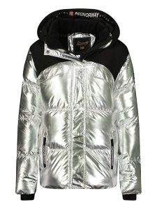 Geographical Norway Kurtka zimowa "Bilkiss" w kolorze srebrnym rozmiar: M. Szare kurtki Geographical Norway, na zimę, m, bez wzorów, z puchu, bez kaptura. Za 296,35 zł.