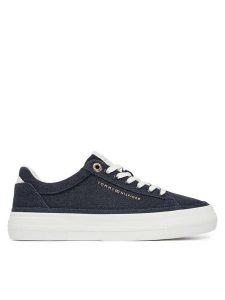Tommy Hilfiger Tenisówki Th Foxing Platform Washed Canvas FW0FW09172 Niebieski. Niebieskie trampki TOMMY HILFIGER, bez wzorów, z materiału, bez zapięcia. Za 359,99 zł.