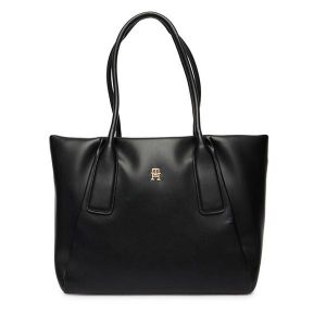 Torebka Tommy Hilfiger. Czarne shopper bag TOMMY HILFIGER, bez wzorów, bez dodatków. Za 649,99 zł.