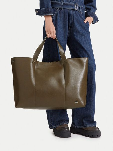 G-Star Raw Torebka C-LDA8820 Khaki. Brązowe shopper bag G-Star, bez wzorów, ze skóry, bez dodatków. Za 299,99 zł.