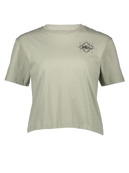 Jack Wolfskin Koszulka w kolorze khaki rozmiar: 164. Brązowe bluzki Jack Wolfskin, bez wzorów, z bawełny, bez kołnierzyka, bez ramiączek. Za 52,42 zł.