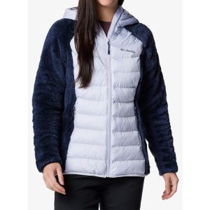 Kurtka ocieplana damska Columbia Powder Lite II Sherpa Hybrid Jacket. Niebieskie kurtki Columbia, s, bez wzorów, z puchu, bez kaptura. Za 308,99 zł.