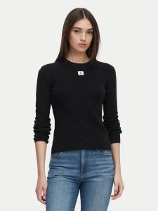 Calvin Klein Jeans Sweter LV047G309G Czarny Regular Fit. Czarne swetry klasyczne Calvin Klein Jeans, m, z bawełny, bez kołnierzyka. Za 409,99 zł.