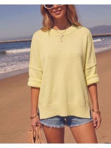 Milan Kiss Sweter w kolorze żółtym rozmiar: M. Żółte swetry oversize Milan Kiss, m, bez wzorów, bez ramiączek. Za 162,11 zł.