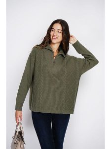 William de Faye Sweter w kolorze khaki rozmiar: 42. Brązowe swetry oversize William de Faye, bez wzorów, z kaszmiru, bez ramiączek. Za 182,72 zł.
