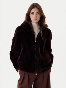 Dixie Futro V330Y003A Brązowy Regular Fit. Brązowe płaszcze Dixie, s, bez wzorów, z futra, bez kaptura. Za 859,99 zł.