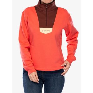 Bluza z zamkiem damska Columbia Lodge Quarter Zip. Czerwone bluzy Columbia, xl, bez wzorów, bez kaptura. Za 193,99 zł.