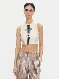Adidas Top Adibreak JD0103 Écru Slim Fit. Topy ADIDAS, s, bez wzorów, z syntetyku, bez kołnierzyka, bez ramiączek. Za 149,99 zł.