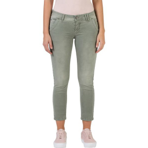 Dżinsy "Nali" - Slim fit - w kolorze khaki. Brązowe jeansy marki Timezone, z aplikacjami, ze skóry. W wyprzedaży za 136,95 zł.