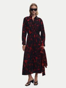Desigual Sukienka koszulowa Plisado 25WWVW16 Czerwony Regular Fit. Czerwone sukienki Desigual, m, bez wzorów, z syntetyku, bez kołnierzyka, bez ramiączek, koszulowe. Za 629,99 zł.