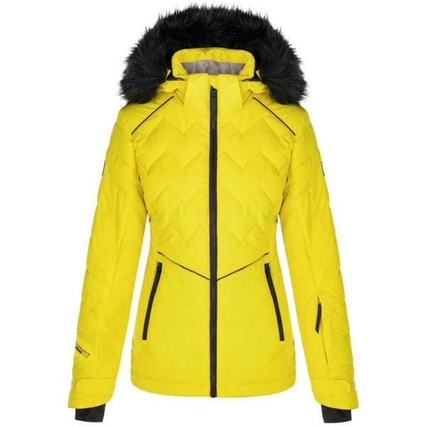 Damska kurtka narciarska Loaf Orsana M — wodoodporna i oddychająca. Czarne kurtki ZONE PERFECT, na zimę, m, bez wzorów, bez kaptura, narciarskie. Za 415,99 zł.