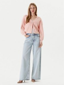 Guess Kardigan W5YR07 Z2ZK2 Różowy Oversize. Czerwone swetry oversize Guess, xxl, z aplikacjami, z bawełny, bez ramiączek. Za 319,99 zł.
