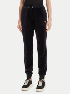 Guess Spodnie dresowe V3BB27 K0232 Czarny Regular Fit. Czarne spodnie dresowe Guess, xxs, z aplikacjami, z dresówki. Za 249,99 zł.