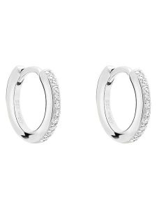 S.Oliver Srebrne kolczyki-kreole z cyrkoniami rozmiar: onesize. Szare kolczyki s.Oliver, z cyrkonią, srebrne. Za 152,99 zł.