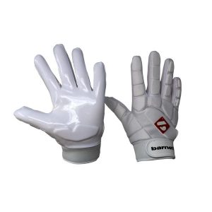 Pro linebacker rękawice do futbolu amerykańskiego, LB,RB,TE Białe FKG-03. Białe rękawiczki BARNETT, bez wzorów. Za 149,00 zł.