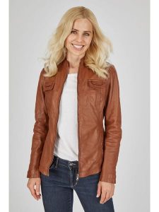 7eleven Skórzana kurtka w kolorze jasnobrązowym rozmiar: 36. Brązowe kurtki 7eleven, bez wzorów, ze skóry, bez kaptura. Za 434,99 zł.