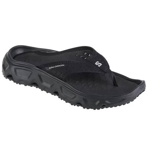 Japonki damskie Salomon Reelax Break 6.0. Czarne klapki Salomon, bez wzorów, z materiału, bez obcasa. Za 359,99 zł.