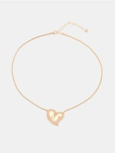 Naszyjnik z zawieszką w kształcie serca - złoty. Żółte naszyjniki Sinsay, złote. Za 12,99 zł.