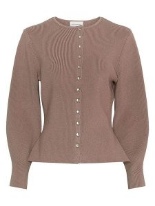 MOSS COPENHAGEN Kardigan "Shaine Lushia" w kolorze beżowym rozmiar: XS/S. Brązowe kardigany Moss Copenhagen, ze splotem. Za 135,81 zł.