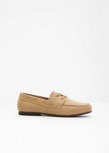 Półbuty loafersy. Brązowe balerinki bonprix, bez wzorów, bez obcasa, bez zapięcia. Za 37,99 zł.
