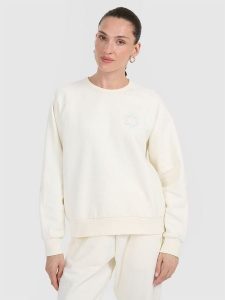 4F Bluza dresowa nierozpinana bez kaptura damska - biała L. Białe bluzy 4f, l, bez wzorów, z dresówki, bez kaptura. Za 159,99 zł.