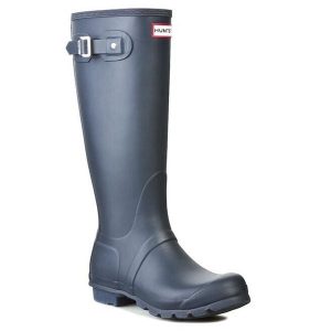 Kalosze Hunter. Niebieskie kalosze Hunter, bez wzorów. Za 239,99 zł.