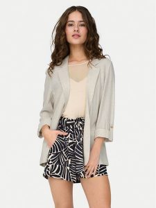 ONLY Marynarka Siesta 15322274 Beżowy Loose Fit. Brązowe marynarki i żakiety ONLY, bez wzorów, z wiskozy. Za 129,99 zł.