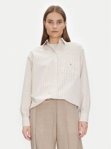 Calvin Klein Jeans Koszula J20J224436 Beżowy Relaxed Fit. Brązowe koszule Calvin Klein Jeans, l, bez wzorów, z bawełny, bez kołnierzyka, bez ramiączek. Za 229,99 zł.