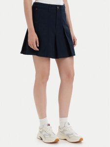 Tommy Jeans Spódnica plisowana DW0DW23149 Granatowy Regular Fit. Niebieskie spódnice Tommy Jeans, xl, bez wzorów, z bawełny. Za 369,99 zł.