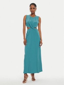 ViCOLO Sukienka letnia Abito TB2469 Błękitny Regular Fit. Niebieskie kombinezony ViCOLO, na lato, s, bez wzorów, ze lnu, bez kołnierzyka, bez ramiączek. Za 339,99 zł.