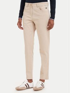 Beverly Hills Polo Club Chinosy P-SS26W-T586585 Beżowy Slim Fit. Brązowe chinosy Beverly Hills Polo Club, bez wzorów, z bawełny. Za 211,99 zł.